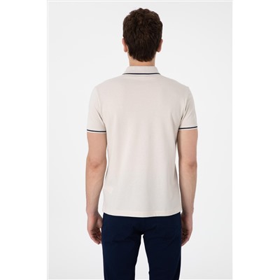 Erkek Slim Fit Polo Yaka Taş Basic Tişört