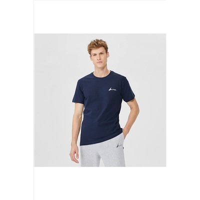 Nautica Erkek Lacivert Standart Fıt Kısa Kollu T-shırt VE37300T
