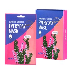 Lavender & Cactus Everyday Mask (10ea), Увлажняющая маска с экстрактами лаванды и кактуса