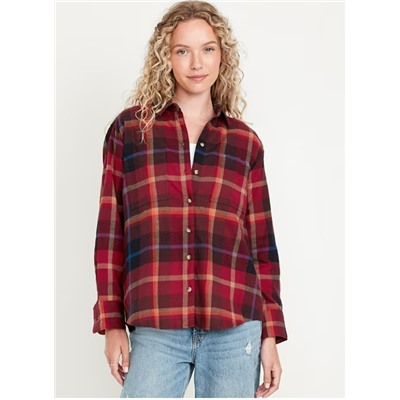Flannel Boyfriend Button-Down Shirt