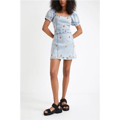 Vestido corto slim denim
