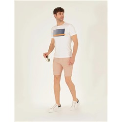 Turuncu Slim Fit Beli Lastikli Şort