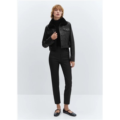 Jeans Claudia slim crop encerados