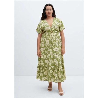 Vestido estampado abertura