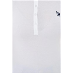 Kadın Beyaz Basic Polo Yaka Tişört