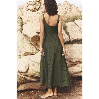 MIDI DRESS WITH CUTWORK EMBROIDERY