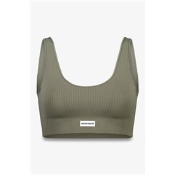 Top canalé seamless kaki