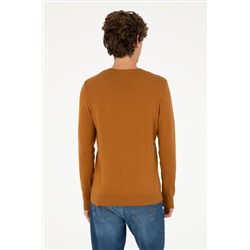 Erkek Slim Fit V Yaka Coconut Basic Kazak