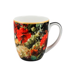 Кружка, 400 мл, фарфор F, черная, Маки, Baroque flowers, 62361