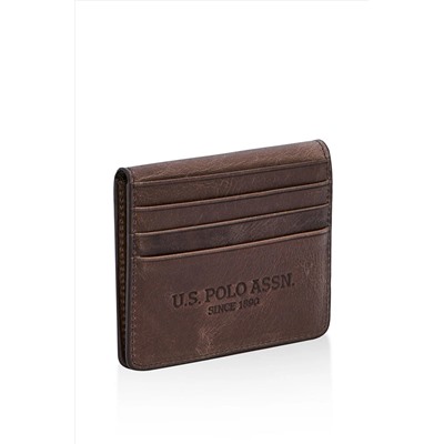 U.S. Polo Assn. US Polo Assn 23831 Unisex Hakiki Deri kartlık/cüzdan KAHVERENGİ 23uu.s0030
