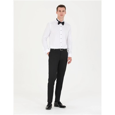 Beyaz Slim Fit Smokin Gömlek