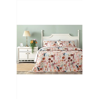 English Home Spring Time Dijital Baskılı Soft Cotton Tek Kişilik Nevresim Takımı 160x220 Cm Bej TYCMT4EV6N168555239258278