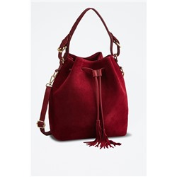 Bolso saco de piel Jila Burdeos