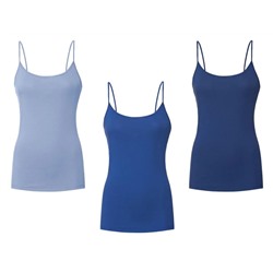 ESMARA® Spaghettiträger Hemden Damen, 3 Stück, mit Baumwolle