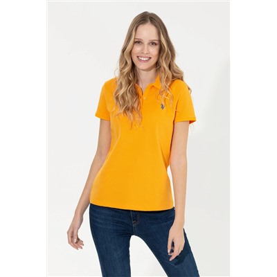 Kadın Sarı Basic Polo Yaka Tişört