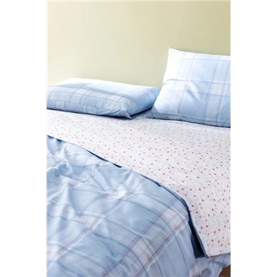 Blanch King Size %100 Pamuk Ranforce Baskılı Nevresim Takımı - Mavi