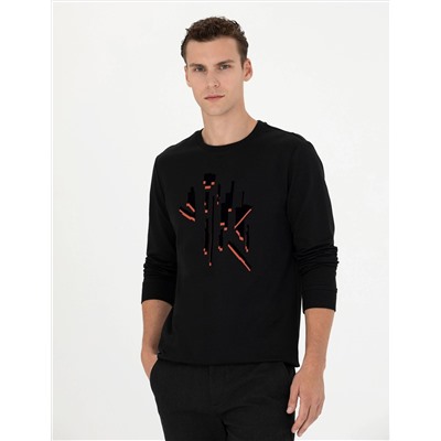 Siyah Regular Fit Sweatshirt