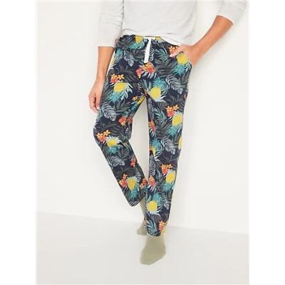 Printed Poplin Pajama Pants for Men