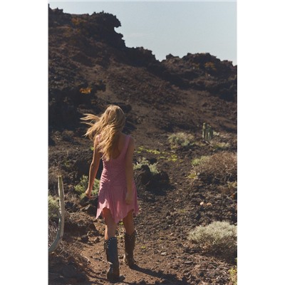 ASYMMETRIC GATHERED MINI DRESS