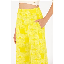 Kadın Neon Sarı Örme Pantolon
