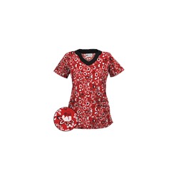 UA Bandana Blossom Red Scrub Top