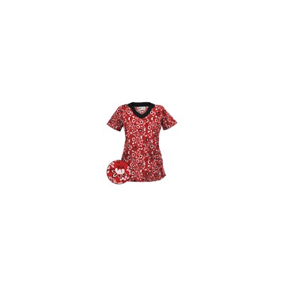 UA Bandana Blossom Red Scrub Top