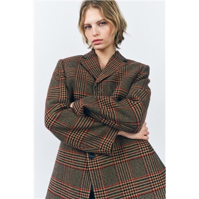 ZW COLLECTION CHECK WOOL BLEND BLAZER