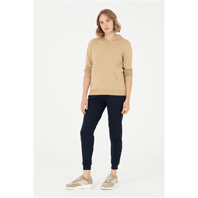 Kadın Kum Kapüşonlu Sweatshirt