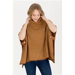 Kadın Camel Melanj Triko Panço