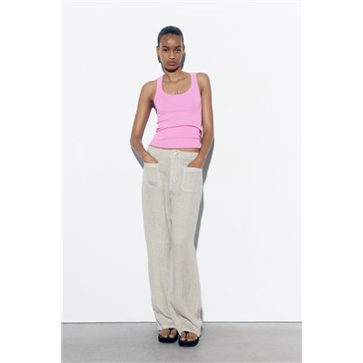RIBBED STRAPPY VEST TOP