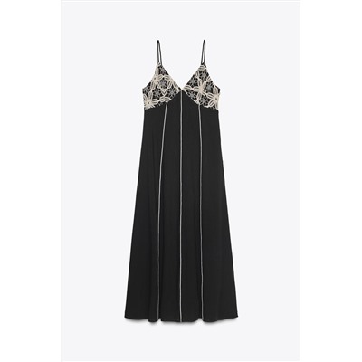 EMBROIDERED MIDI DRESS