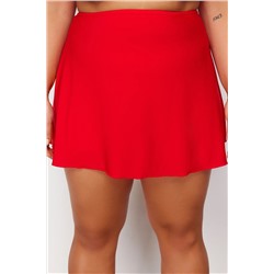 Kırmızı Şort Etekli Mini Büyük Beden Bikini Altı TBBSS23CR00015