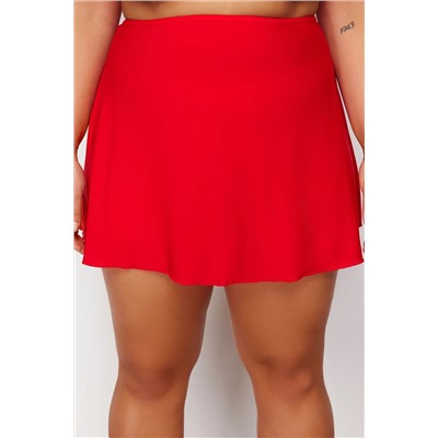 Kırmızı Şort Etekli Mini Büyük Beden Bikini Altı TBBSS23CR00015