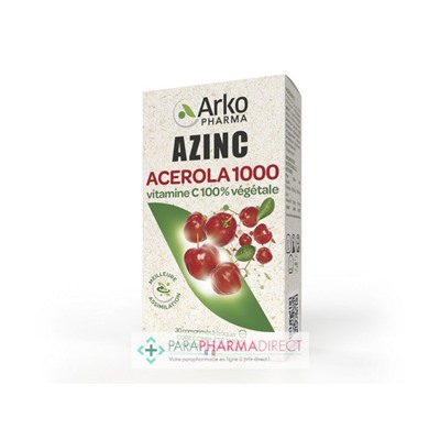 Arkopharma Azinc - Acerola 1000 - 30 comprimés