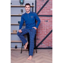 AHENGİM Man Erkek Pijama Takımı Interlok Omuz Parçalı Ekoseli Pamuklu Mevsimlik M70092271 1-2-10001214