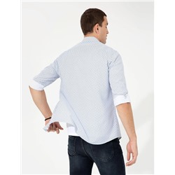 Lacivert Slim Fit Uzun Kollu Gömlek