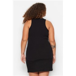 Siyah Halter Yaka Basic Örme Atlet TBBSS23CV00001