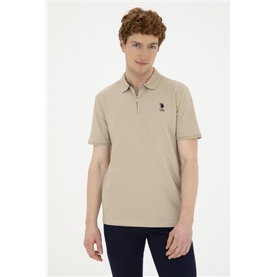 Erkek Regular Fit Polo Yaka Açık Haki Tişört