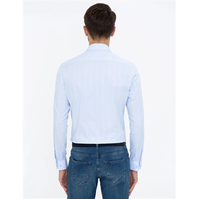 Açık Mavi Slim Fit Uzun Kollu Gömlek