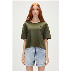 Bad Bear, Lara Oversize T-shirt Haki Yeşil Basic Kadın Tişört
