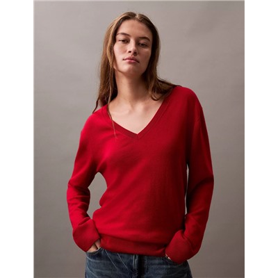 Extra Fine Merino Blend V-Neck Sweater