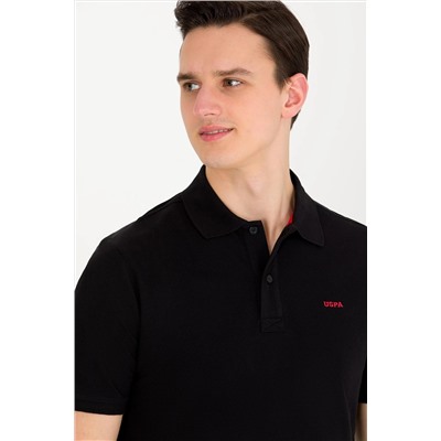 Erkek Siyah Basic Polo Yaka Tişört