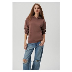 MaviKapüşonlu Kahverengi Basic Sweatshirt 167299-70383