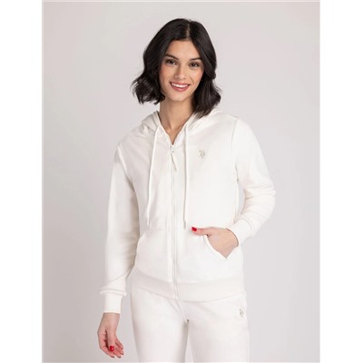 VELOUR ZIP UP HOODIE