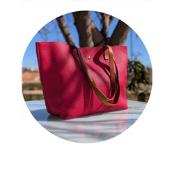 Шоппер из натуральной кожи от испанского производителя PELLE- SHOPPER PIEL (710) Rojo Распродажа