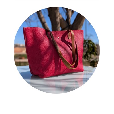 Шоппер из натуральной кожи от испанского производителя PELLE- SHOPPER PIEL (710) Rojo Распродажа