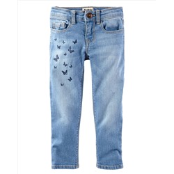 Embellished Girlfriend Jeans - Nineties Wash