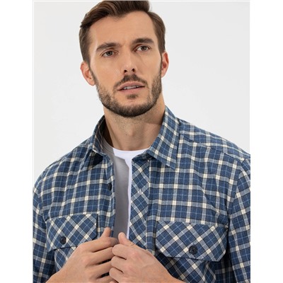 İndigo Comfort Fit Uzun Kollu Gömlek