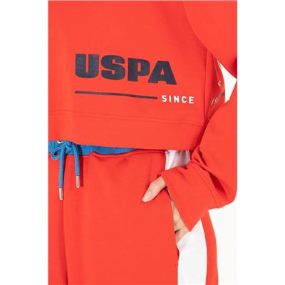 Kadın Kırmızı Kapüşonlu Sweatshirt