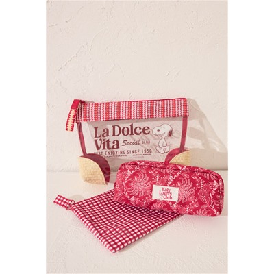 Pack 3 neceseres Snoopy rafia